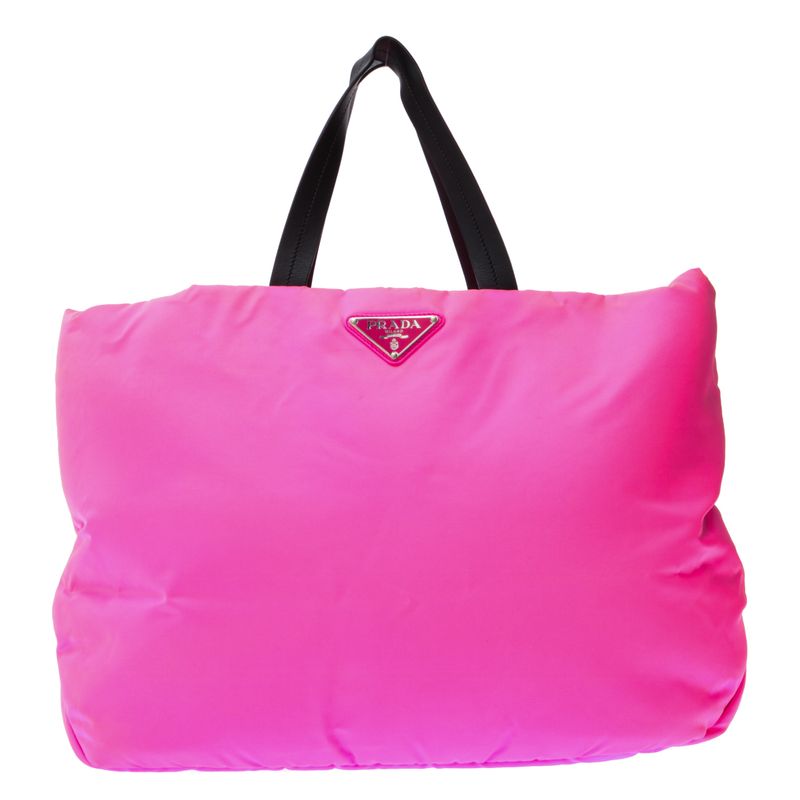 Bolsa-Prada-Tote-Nylon-Acolchoado-Rosa-Neon