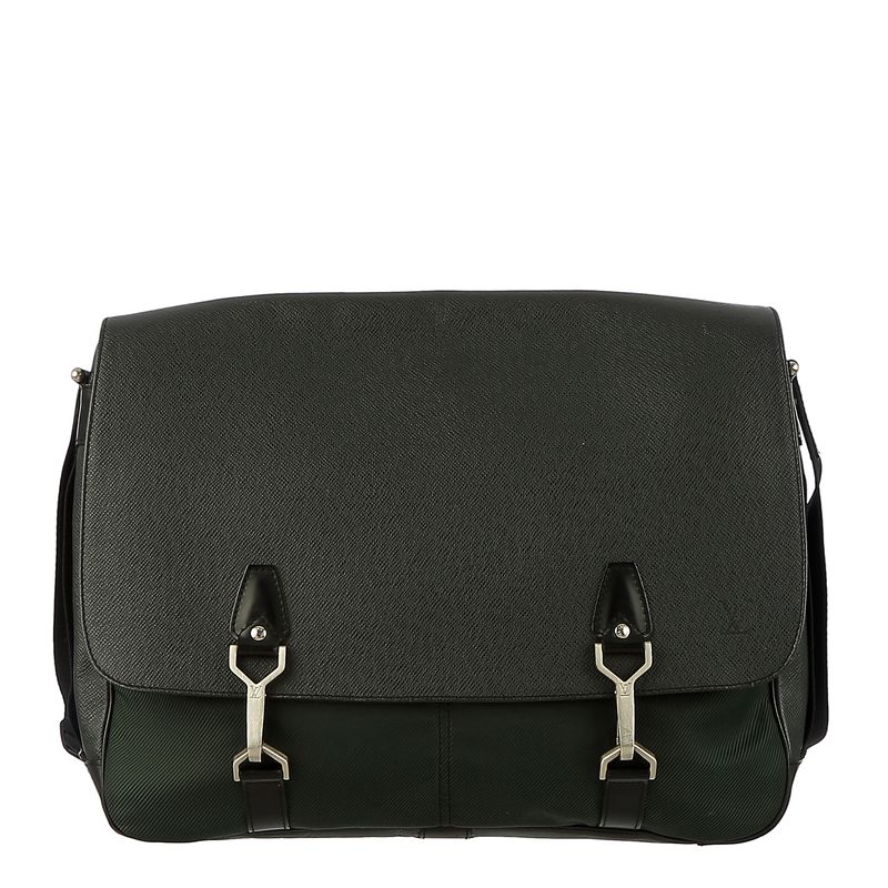 Pasta-Louis-Vuitton-Couro-Preto-e-Nylon-