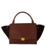 Bolsa-Celine-Trapeze-Couro-e-Camurca-Vinho