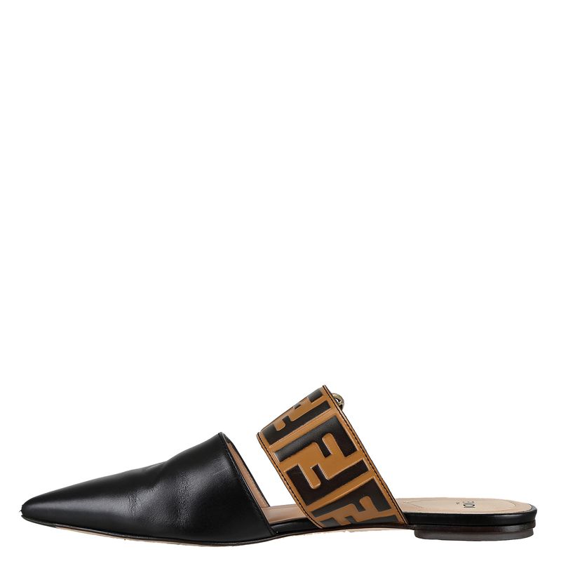 Mule-Fendi-Zucca-FF-Logo-Couro-Preto-