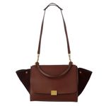 Bolsa-Celine-Trapeze-Couro-e-Camurca-Vinho