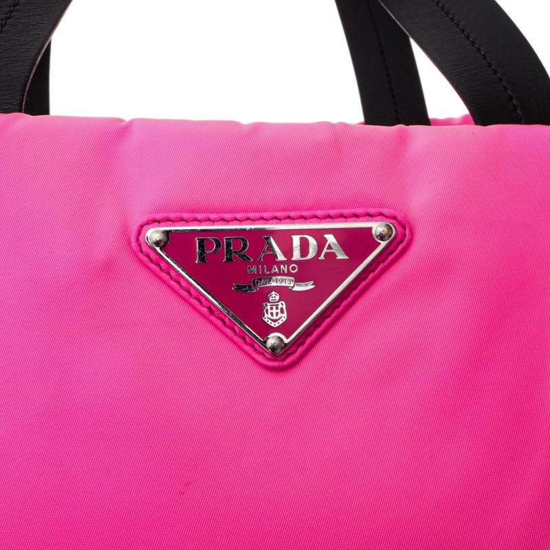 Bolsa-Prada-Tote-Nylon-Acolchoado-Rosa-Neon
