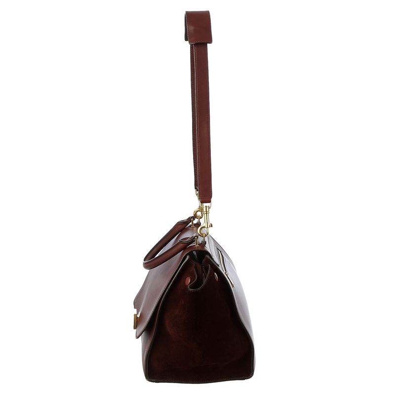 Bolsa-Celine-Trapeze-Couro-e-Camurca-Vinho