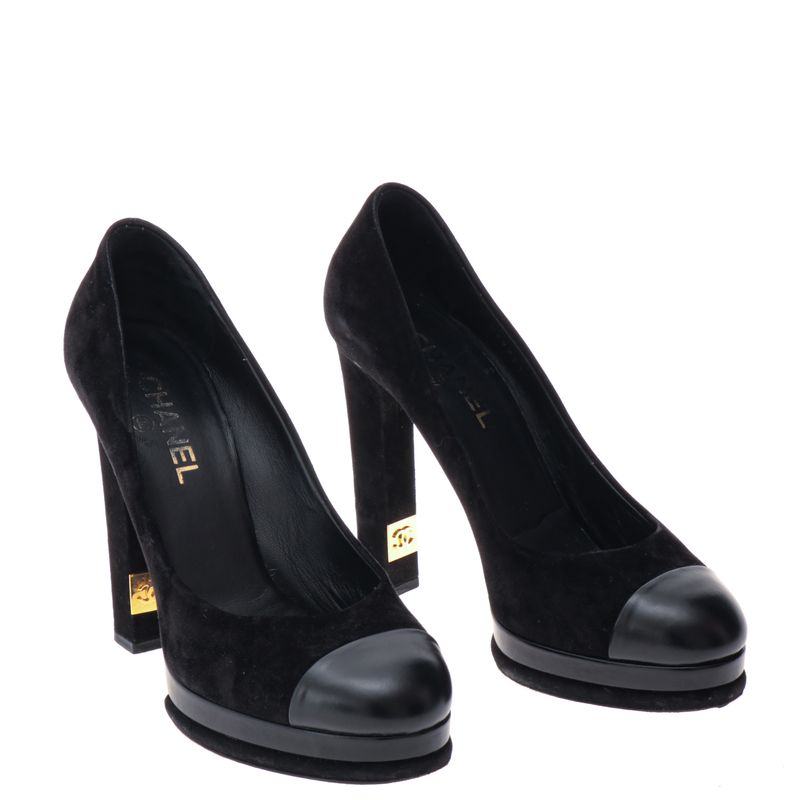 Pump-Chanel-Couro-e-Camurca-Preto