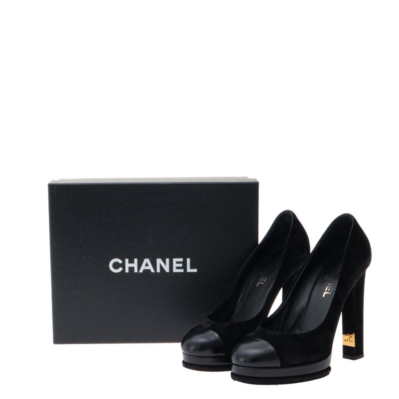 Pump-Chanel-Couro-e-Camurca-Preto