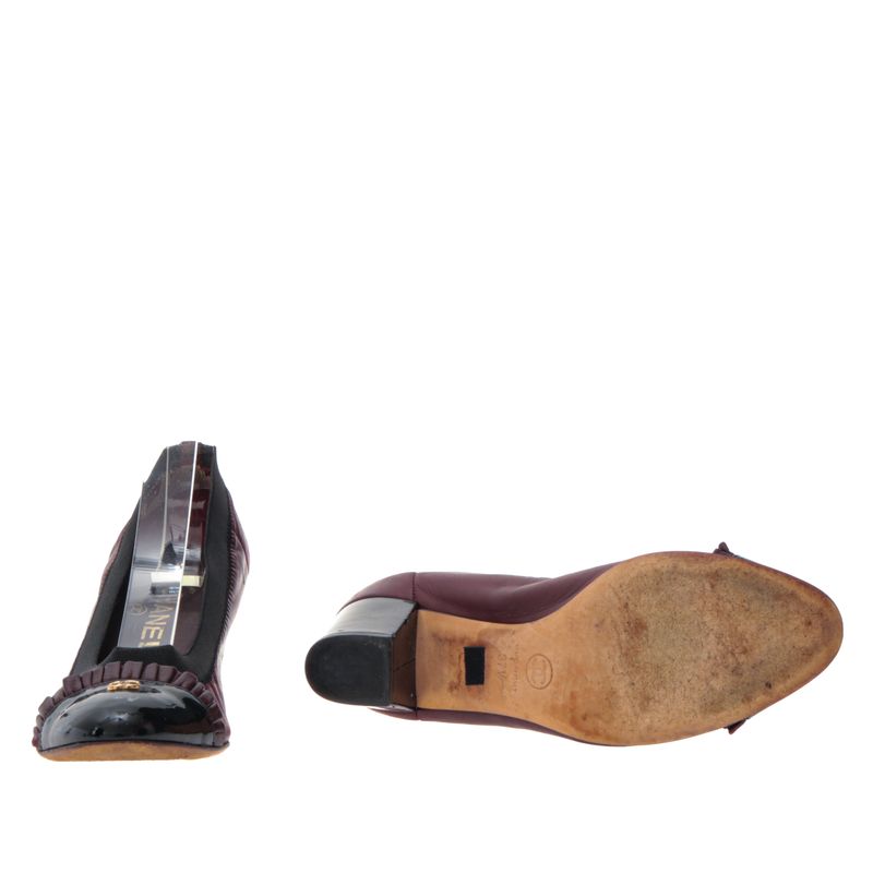 Sapato-Chanel-Couro-Vinho-e-Preto