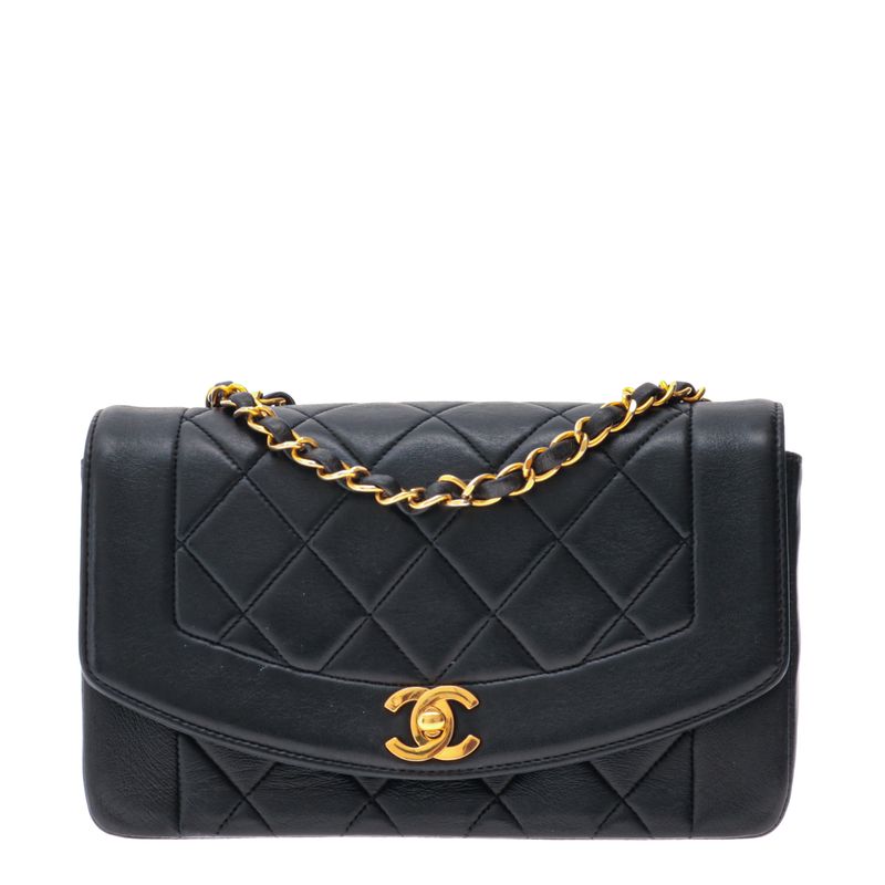 Bolsa-Chanel-Diana-Flap-Vintage-Lambskin-Preto