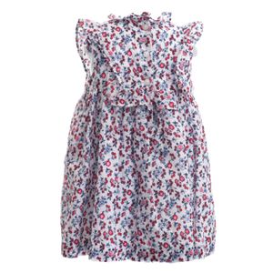 Vestido Janie and Jack Branco Flores Azul e Vermelho