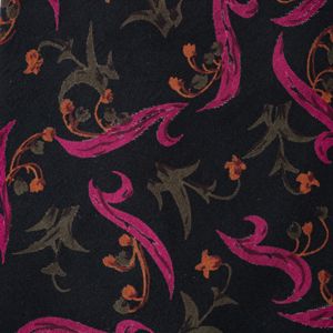 Gravata Christian Dior Vintage Poliéster Preta e Rosa