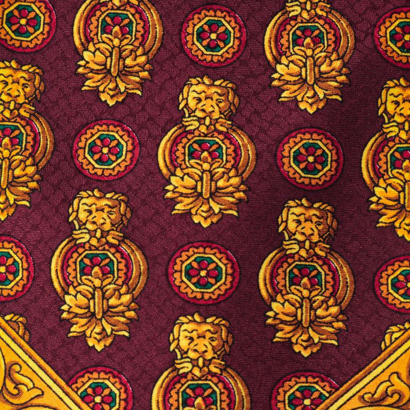 Gravata-Versace-Vintage-Bordo-e-Amarelo