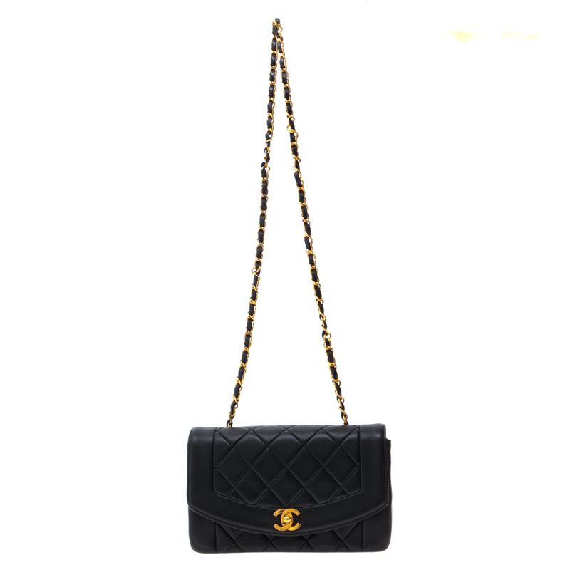 Bolsa-Chanel-Diana-Flap-Vintage-Lambskin-Preto