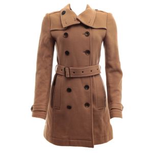Trench Coat Burberry Lã Bege