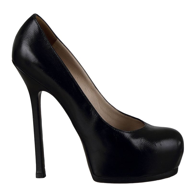 Pump-Saint-Laurent-Couro-Preto