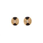 Brinco-Swarovski-Dourado-Preto-Redondo