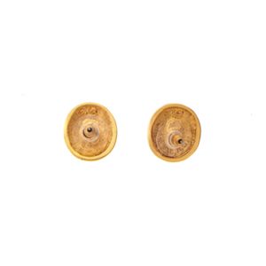 Brinco Swarovski Dourado Preto Redondo