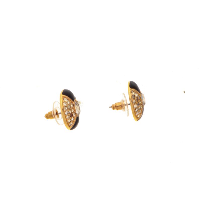 Brinco-Swarovski-Dourado-Preto-Redondo