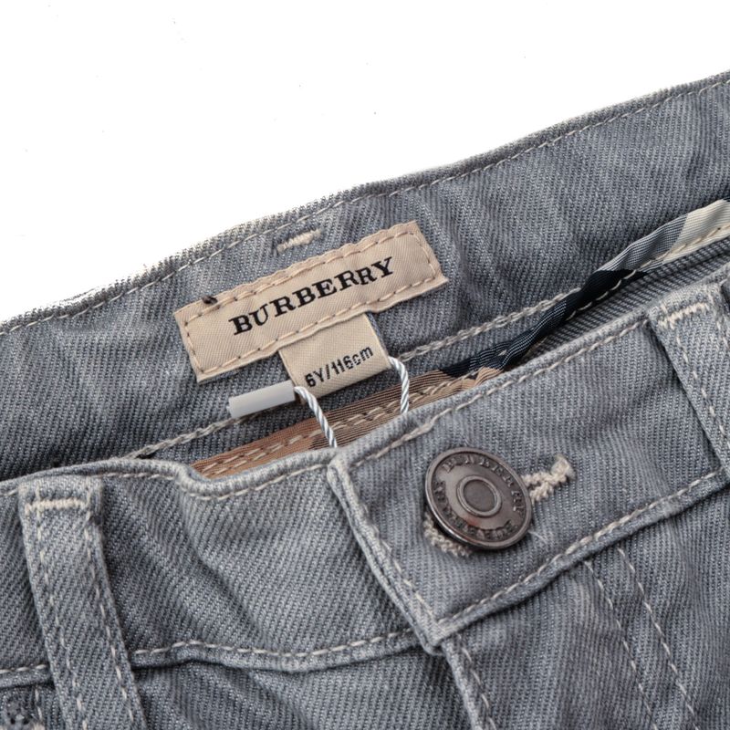 Calca-Jeans-Burberry-Infantil-Cinza