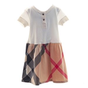 Vestido Burberry Infantil Branco e House Check