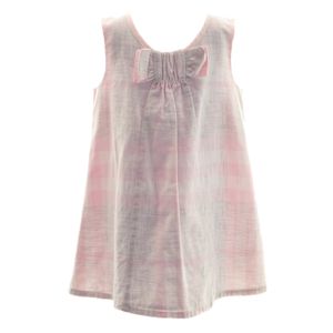 Vestido Burberry Infantil Quadriculado Branco e Rosa