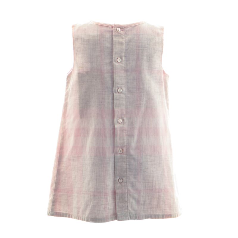 Vestido-Burberry-Infantil-Quadriculado-Branco-e-Rosa