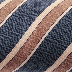 Gravata Brioni Listras Azul e Bege