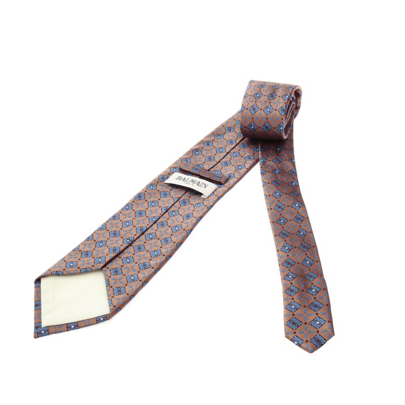 Gravata-Balmain-Marrom-e-Azul