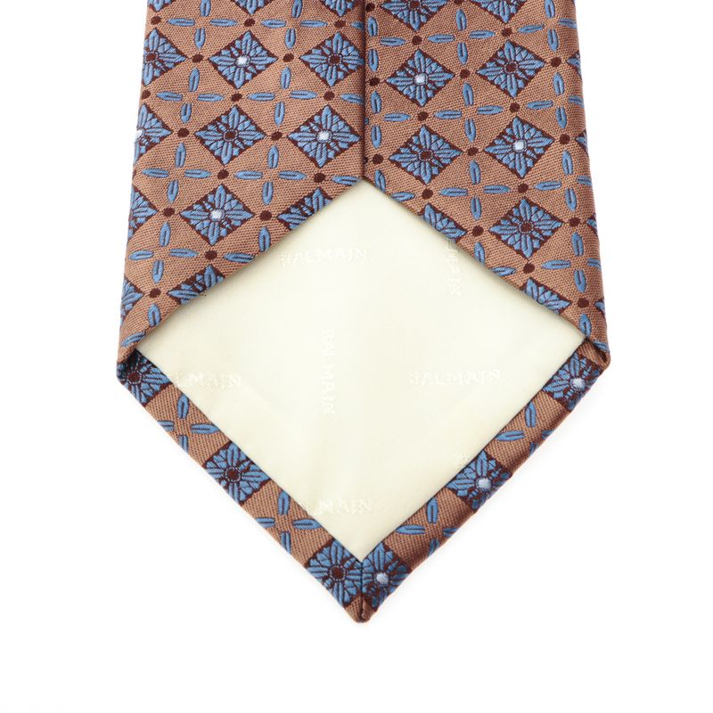 Gravata-Balmain-Marrom-e-Azul
