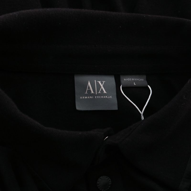Camisa-Polo-Armani-Exchange-Preta-Manga-Longa
