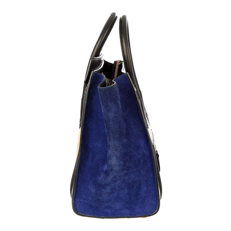Bolsa-Celine-Luggage-Couro-Bicolor-e-Camurca-Azul