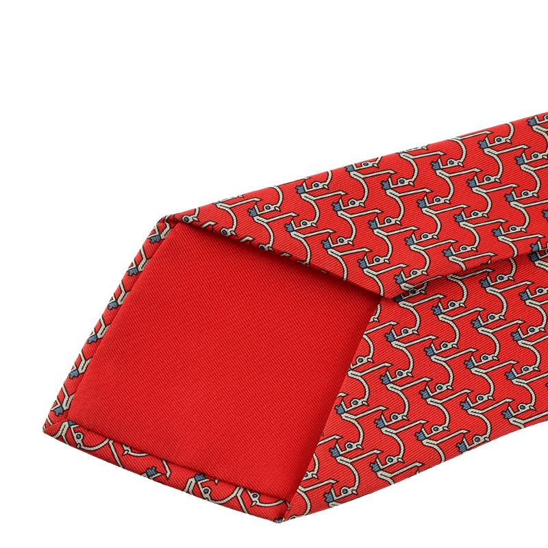 Gravata-Hermes-Seda-Estampada-Vermelha