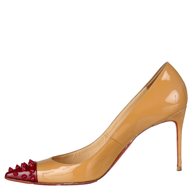 81538-Scarpin-Christian-Louboutin-Verniz-Bege-e-Vinho-5