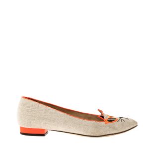 Sapatilha Charlotte Olympia Linho Creme