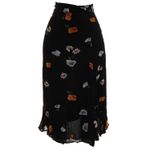 Saia-Ganni-Midi-Preta-Floral