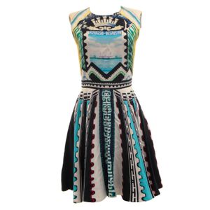 Vestido Mary Katrantzou Preto e Branco Estampado