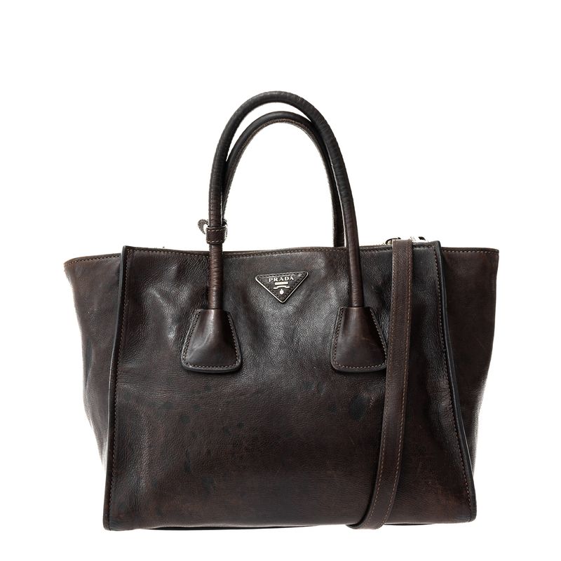 Bolsa-Prada-Tote-Couro-Marrom