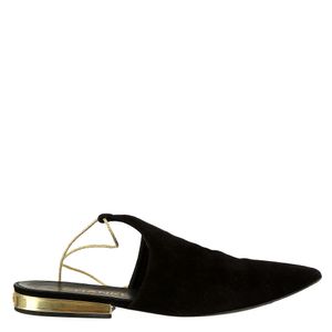 Mule Chanel Veludo Preto e Amarração