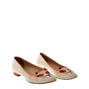 Sapatilha Charlotte Olympia Linho Creme