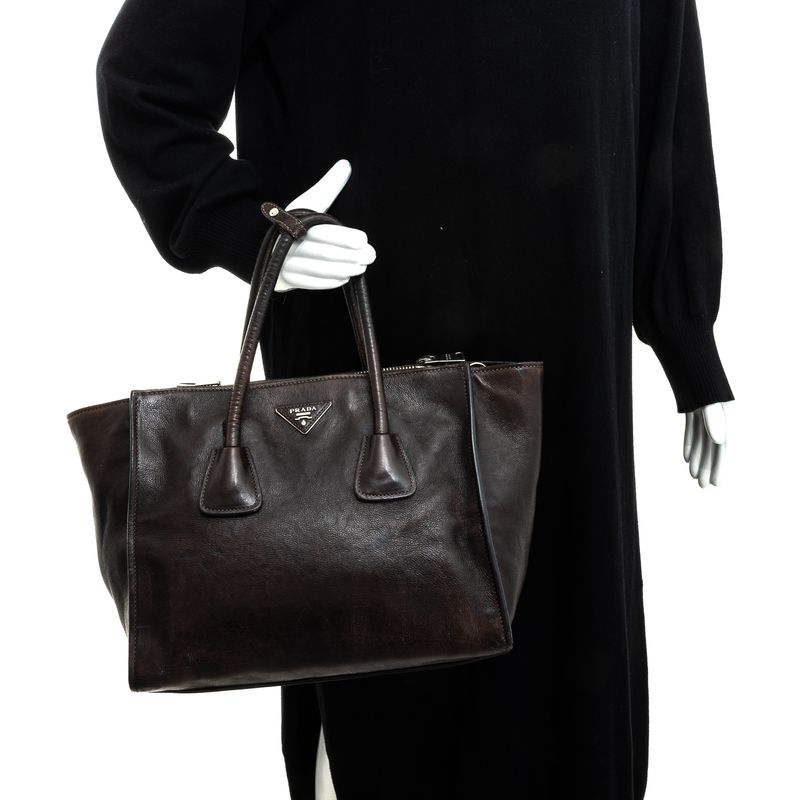 Bolsa-Prada-Tote-Couro-Marrom