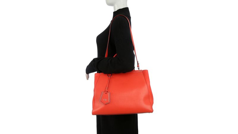 Bolsa Fendi 2Jours Couro Saffiano Laranja | Brechó de luxo