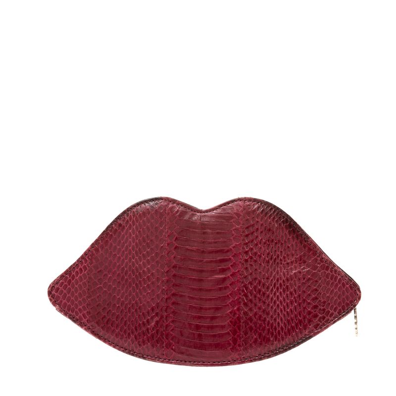 Clutch-Boca-Couro-Exotico-Magenta