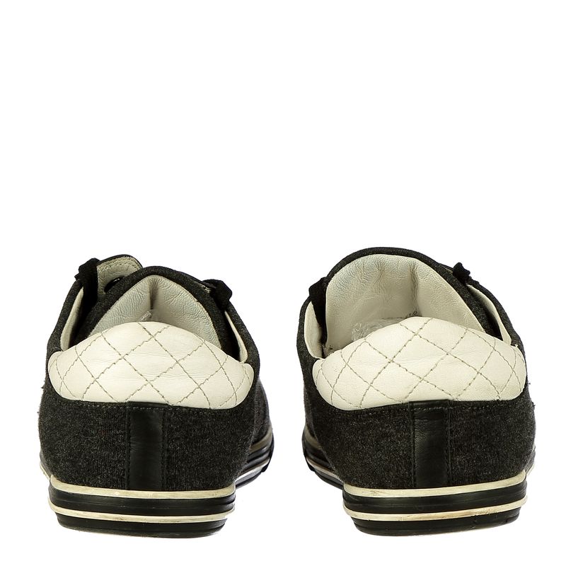 Tenis-Chanel-Tecido-Grafite-e-Couro-Branco