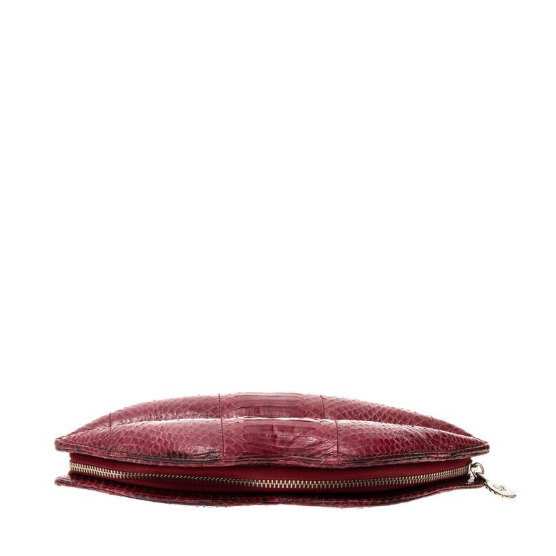 Clutch-Boca-Couro-Exotico-Magenta