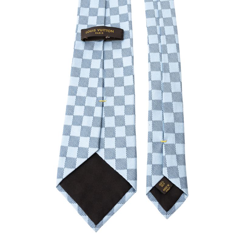 Gravata-Louis-Vuitton-Damier-Azul-Claro