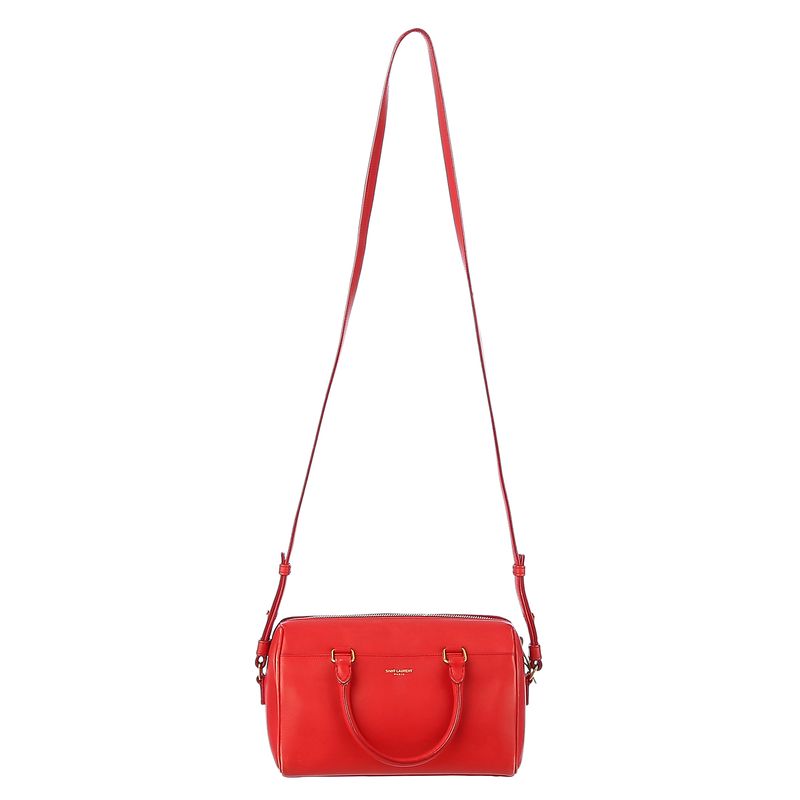 Bolsa-Saint-Laurent-Duffle-Baby-Couro-Vermelho