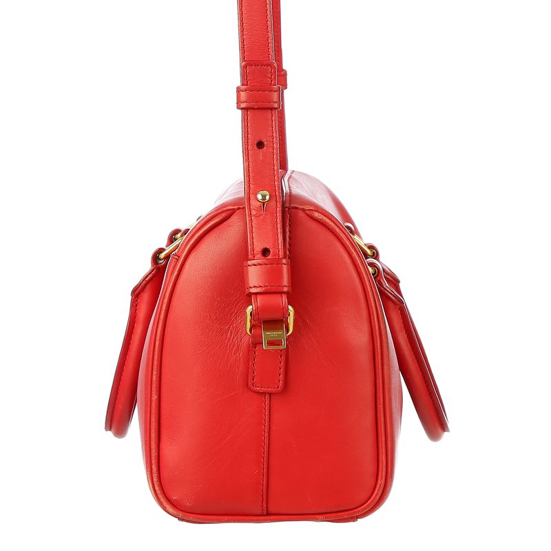 Bolsa-Saint-Laurent-Duffle-Baby-Couro-Vermelho