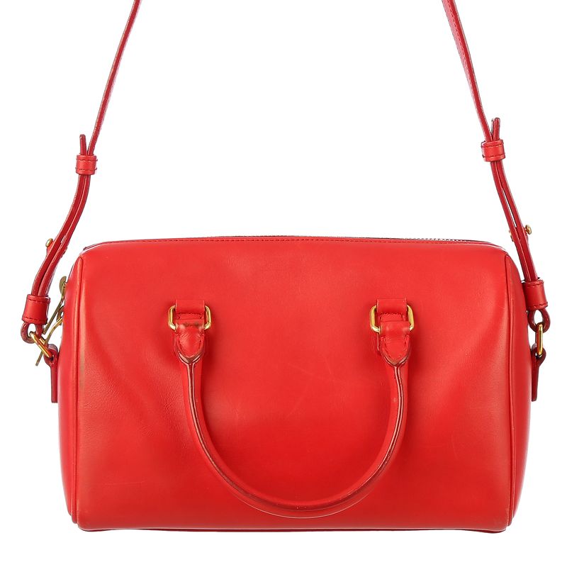 Bolsa-Saint-Laurent-Duffle-Baby-Couro-Vermelho