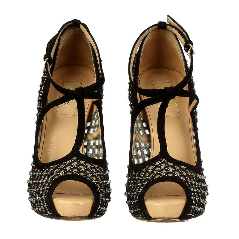 Peep-Toe-Valentino-Tecido-Preto-e-Pedrarias
