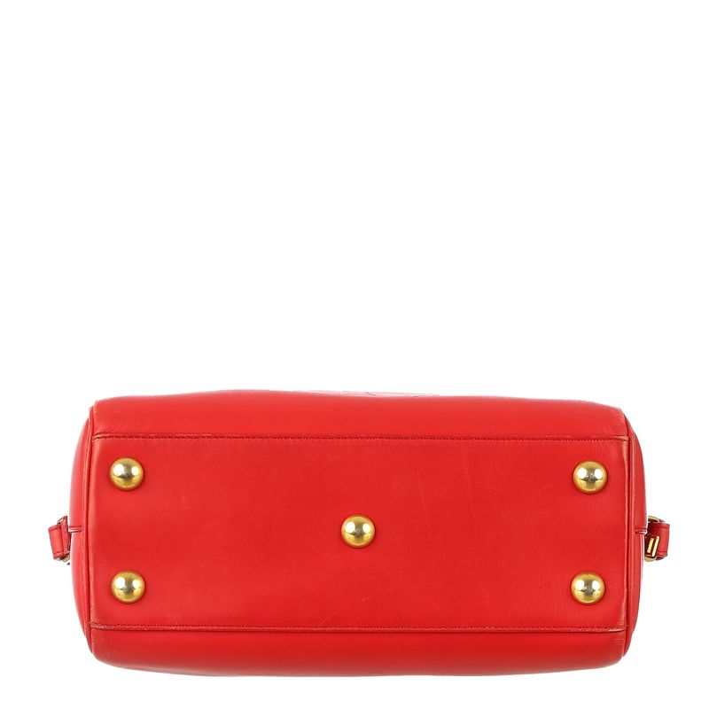 Bolsa-Saint-Laurent-Duffle-Baby-Couro-Vermelho