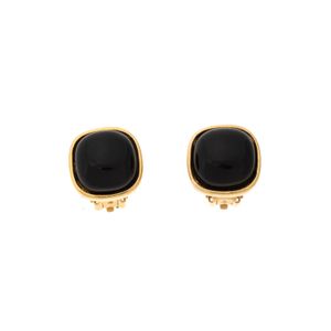 Brinco Vintage Quadrado Dourado e Preto