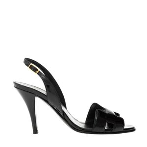 Sandália Hermes Oasis Slingback Verniz Preto